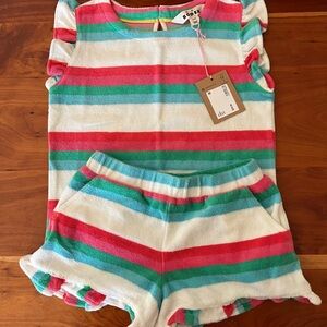 Mini Boden Striped Terry Cloth Set